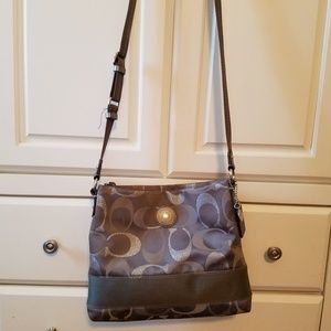 Coach Gray and Silver Crossbody Bag